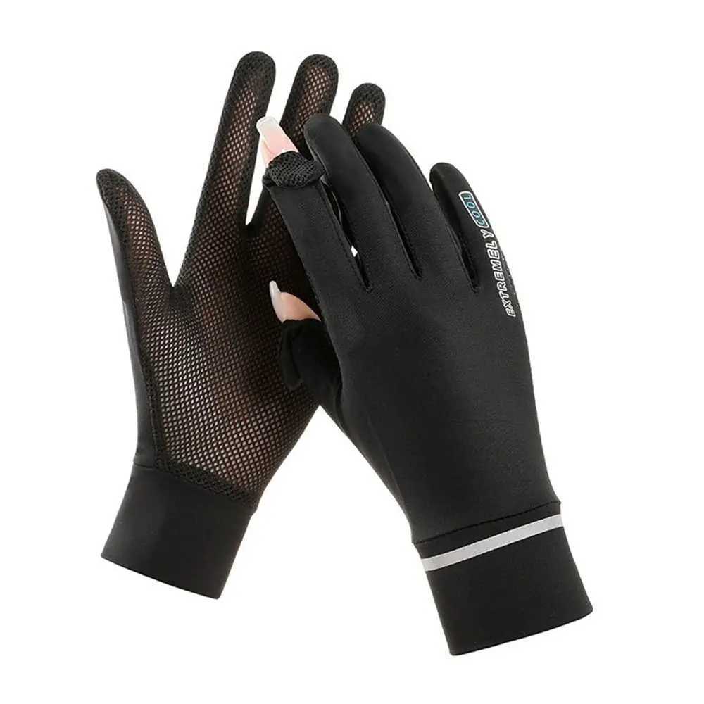 Cycling Driving Running Summer Thin Sun Protection Gloves Mittens Ice Silk Gloves Anti-UV Gloves Y240914