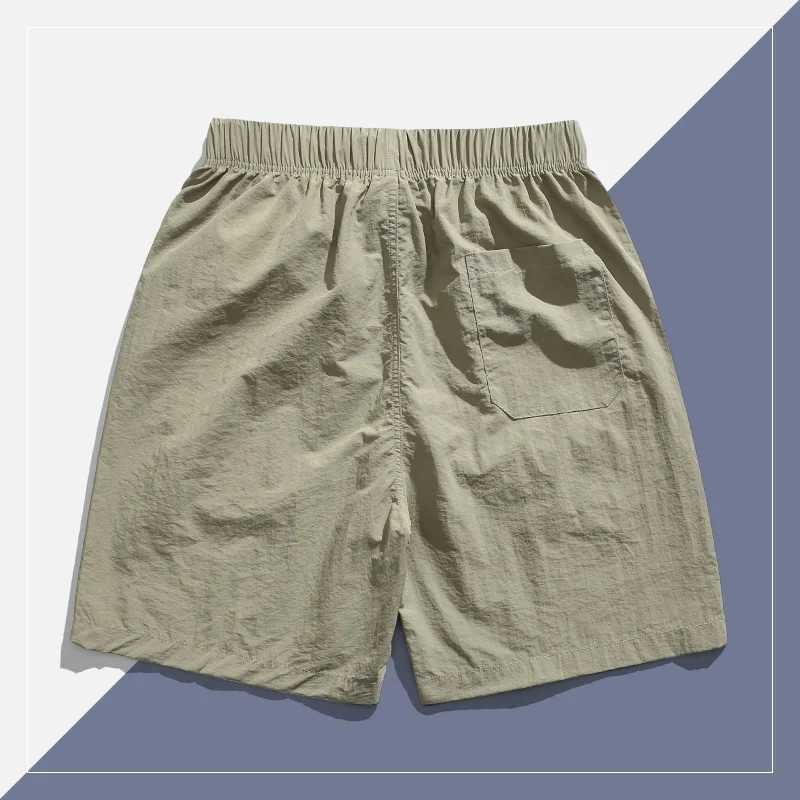 Japanese retro Polyamide fabric shorts for mens summer thin five point beach pants for mens bathroom pants for external wear Y240914