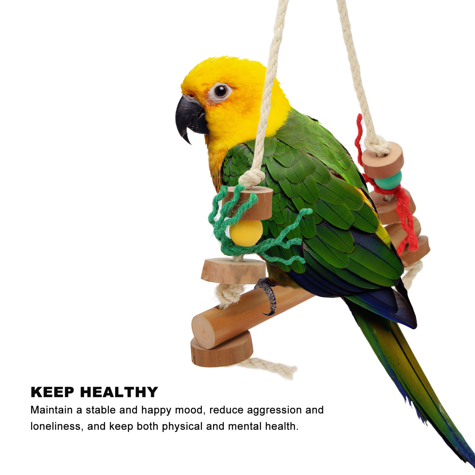 Bird Rope Swing Toy Parrot Hanging Toy Safe Multifunctional Bird Toy For Chewing Biting Climbing