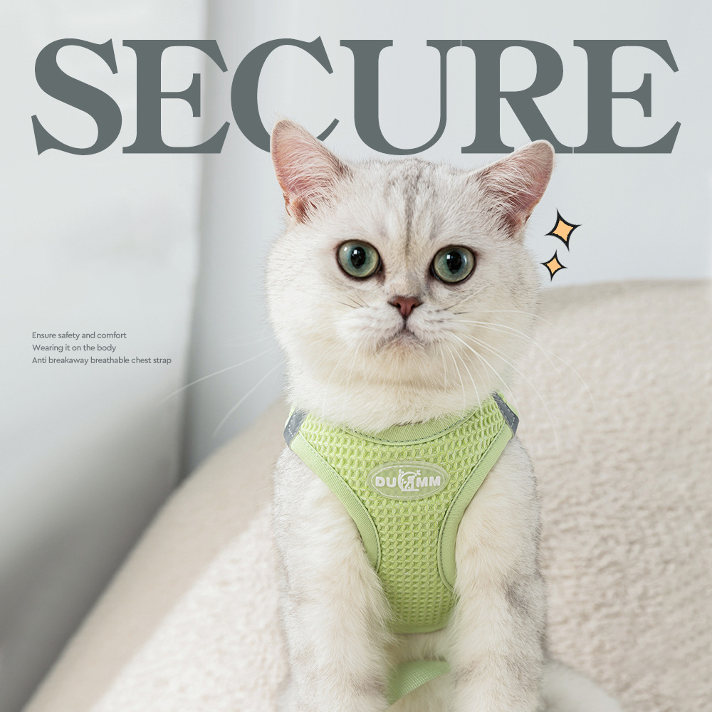 Cat Harness and Leash Set Vest Style Dog Harness Going Out Anti-breakaway Walking Cat Leash Pet Harness Leash for Cats & Puppies