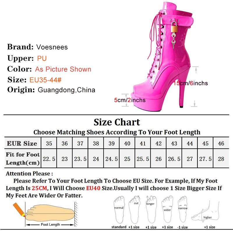 New Striper Sexy 6 inch Heel Women Ankle Fetish Padloc Boots High heels Party Pole Dance Striptease Shoes