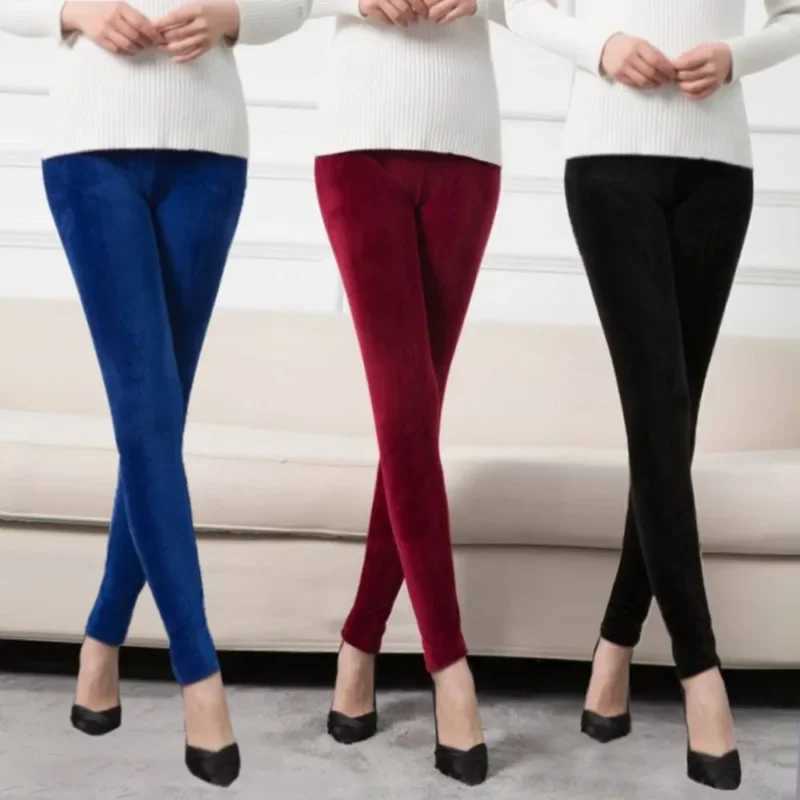 Autumn Winter New Women Leggings Double Sided Velvet Keep Warm Elasticity Slim High Waist Solid Color Legging Trousers SA422X240914