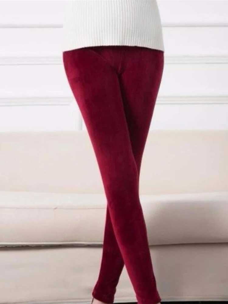 CUHAKCI Warm Leggins Winter Thick Velvet Leggings Women Knit High Elastic Autumn Top Quality Double Sided Casual PantsX240914