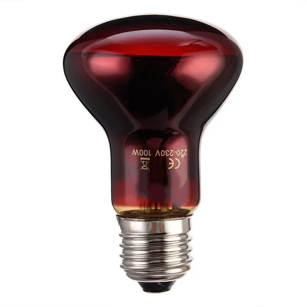25/40/50/60/75/100W Amphibious Red Heating Lamp Infrared Glass Lamp Accessories Bulb Reptiles Snake Lizards Reptile Heating Lamp