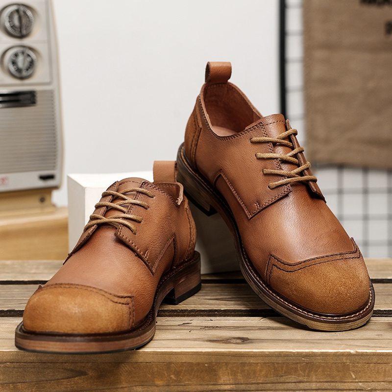 Genuine Leather Men Oxford Shoes Lace Up Outdoor Fashion Casual Shoes Luxury Brand Men Formal Dress Footwear Handmade Sneakers