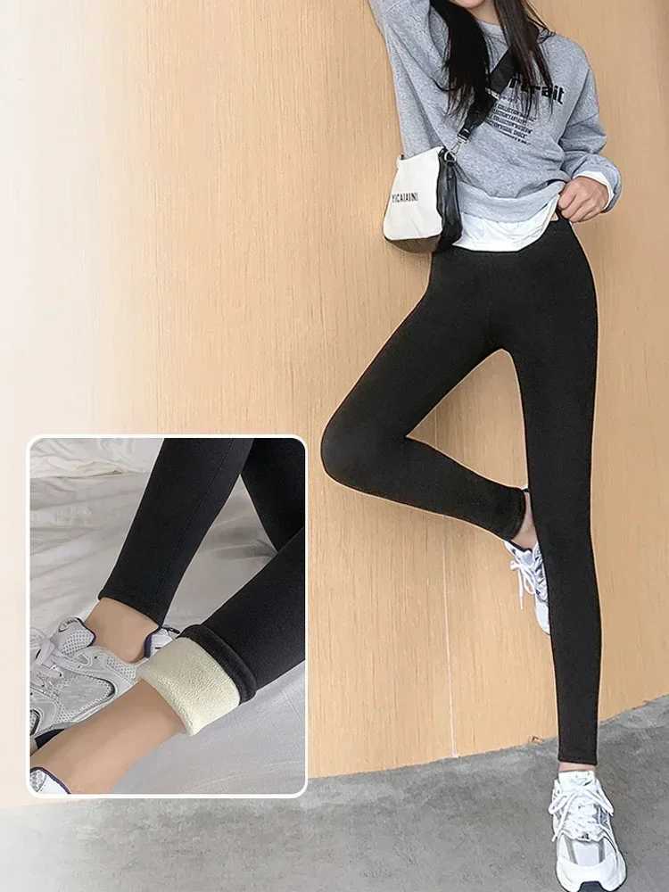 Winter Tights Women Leggings with Fleece Black Cotton Thick Velvet Thermal Warm Leggings Slim Stretch Skinny Leggings Women 500gX240914