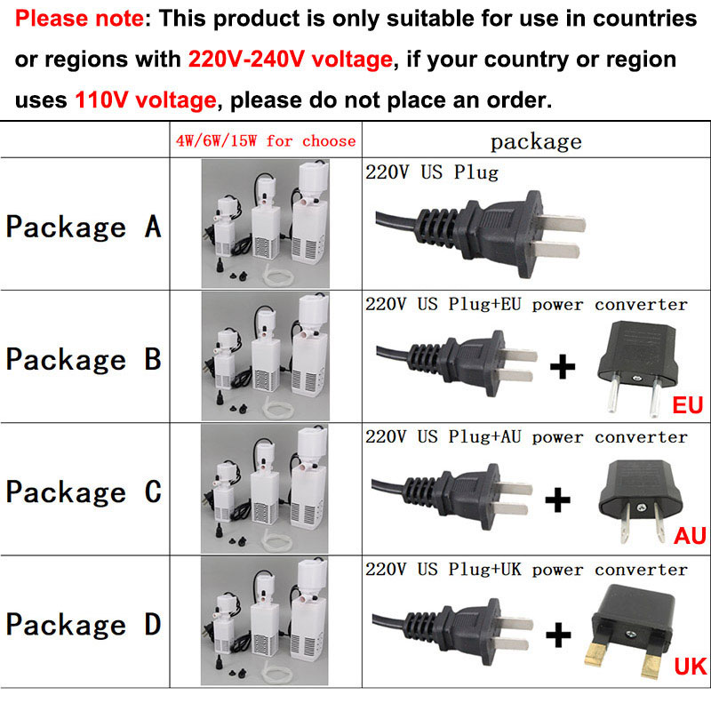 4 in 1 Aquarium Filter Pump Silent Fish Tank Submersible Air Oxygen Aerator Aquarium Water Changer Pump Wave Maker 220v AC R23