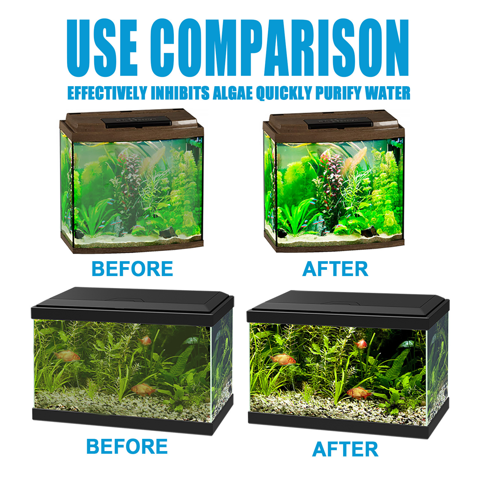 Fish Tank Cleaning Algae Tablets Tank Moss Odor Remover Water Purify Aquarium Algaecide Control Cleaning Algae Repellent Agent