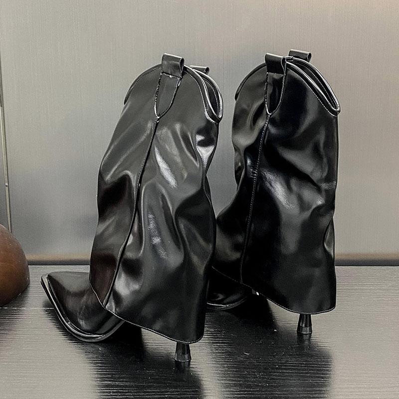 Golden Fashion Pointed Toe Women Modern Slip On Female Footwear Thin Heels Shoes Ankle Boots For Ladies