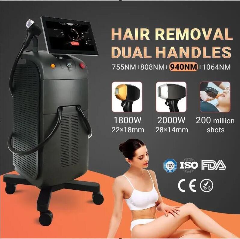 High quality Four waves Titanium ice laser machine for epilation 755 808 940 1064 diode laser hair removal machine 2 times can removal all hair