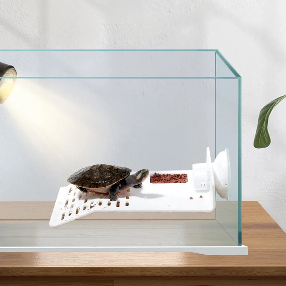 Aquarium Turtle Climbing Platform Fish Tank Simulation Lawn Turtle Resting Terrace Suction Cup Floating Tortoise Ramp Ladder