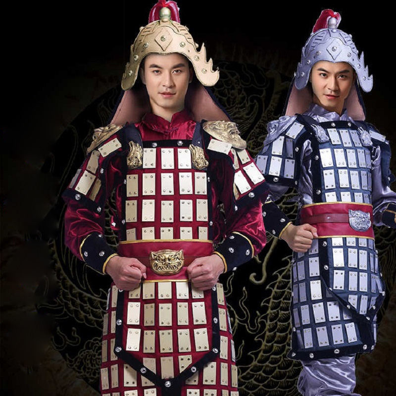 Ancient China Helmet Armor Costume Suits General Hanfu Armour Film TV Unique Outfit Historical Play Soldier Cosplay Garment