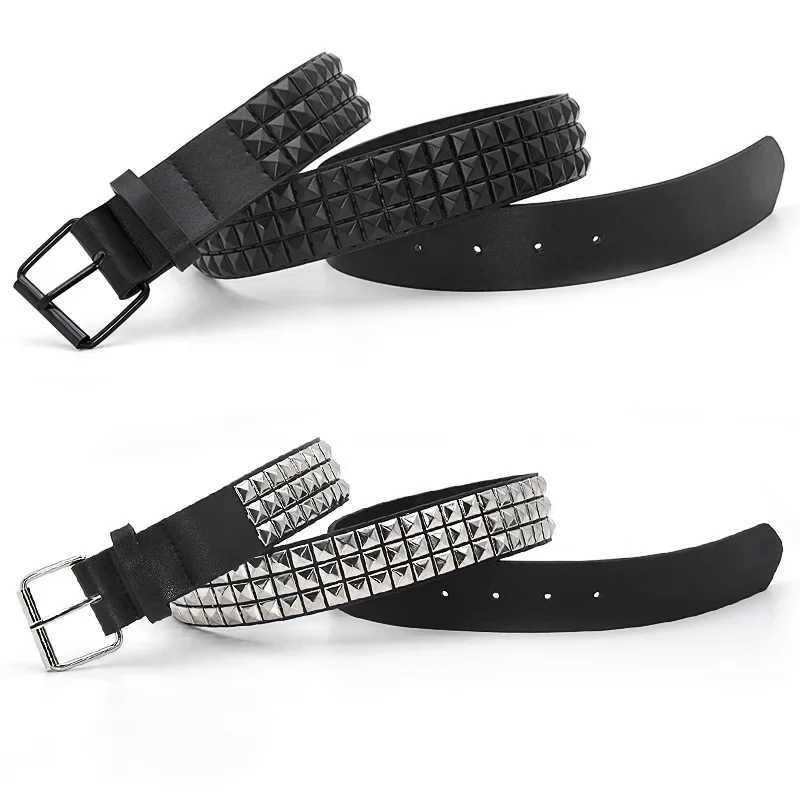 Fashion Rivet Belt Men Womens Studded Belt Punk Rock With Pin Buckle Drop Shipping BlackX240914