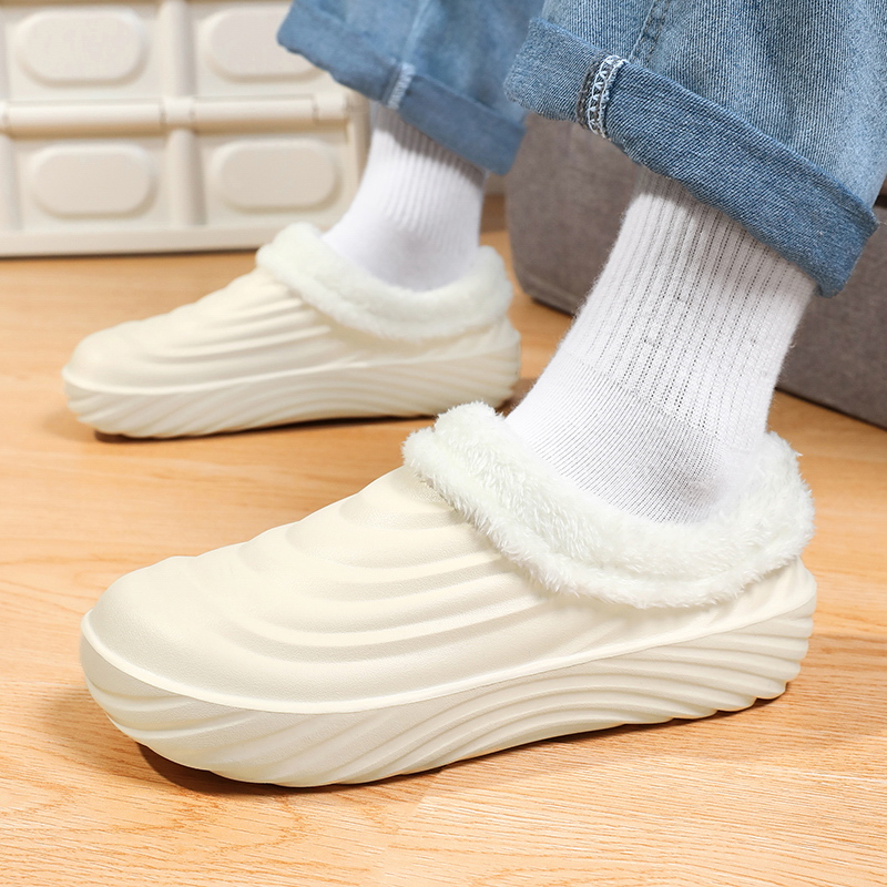 Winter Men Women Warm Slippers Cotton Slippers Outdoor Indoor Comfortable Non-Slip Casual Shoes Men's Bedroom Plush Slippers