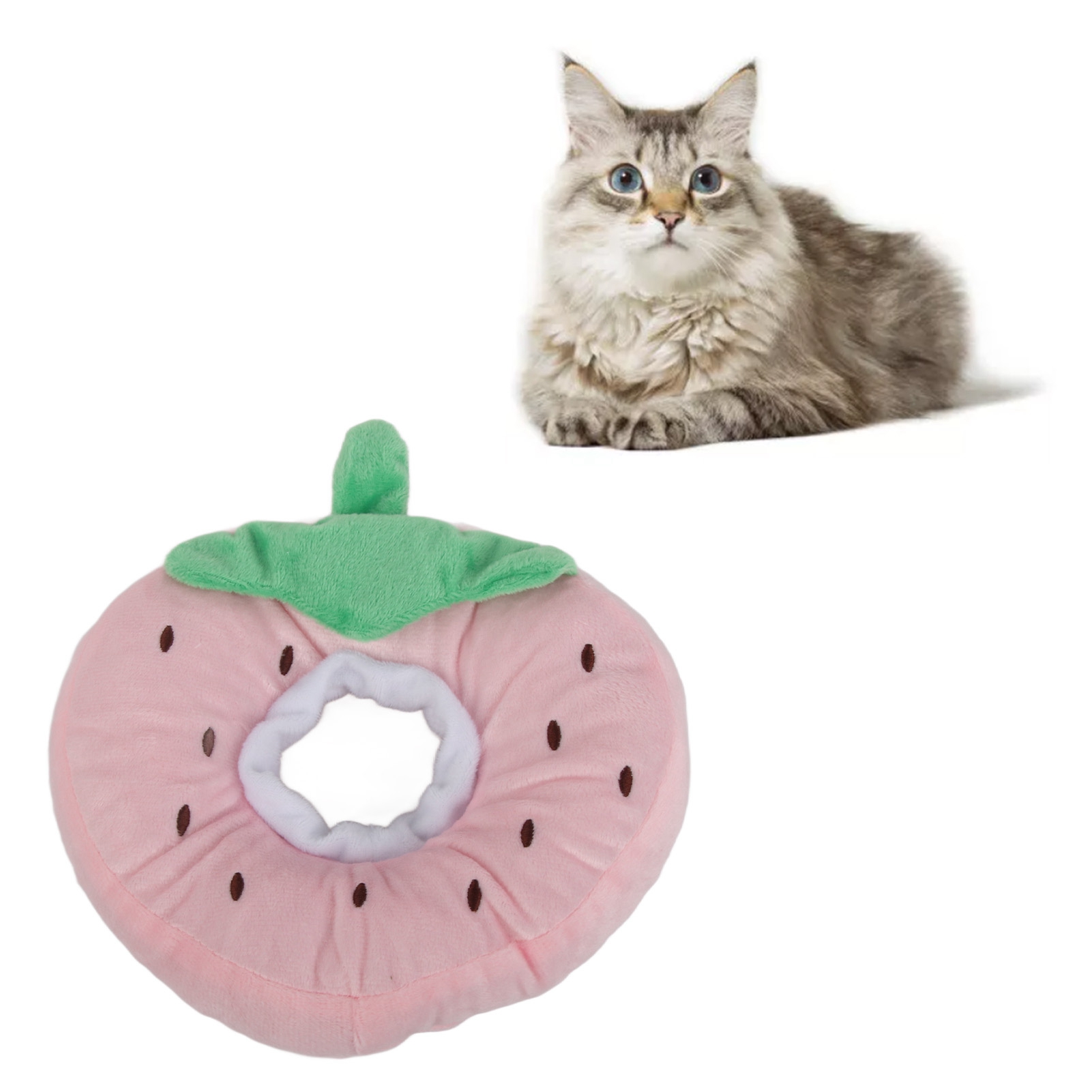 Cat Cone Collar, Cute Fruit, Soft, Adjustable, Prevents Licking, Surgery Recovery, Collars for Cats, Kittens Pets