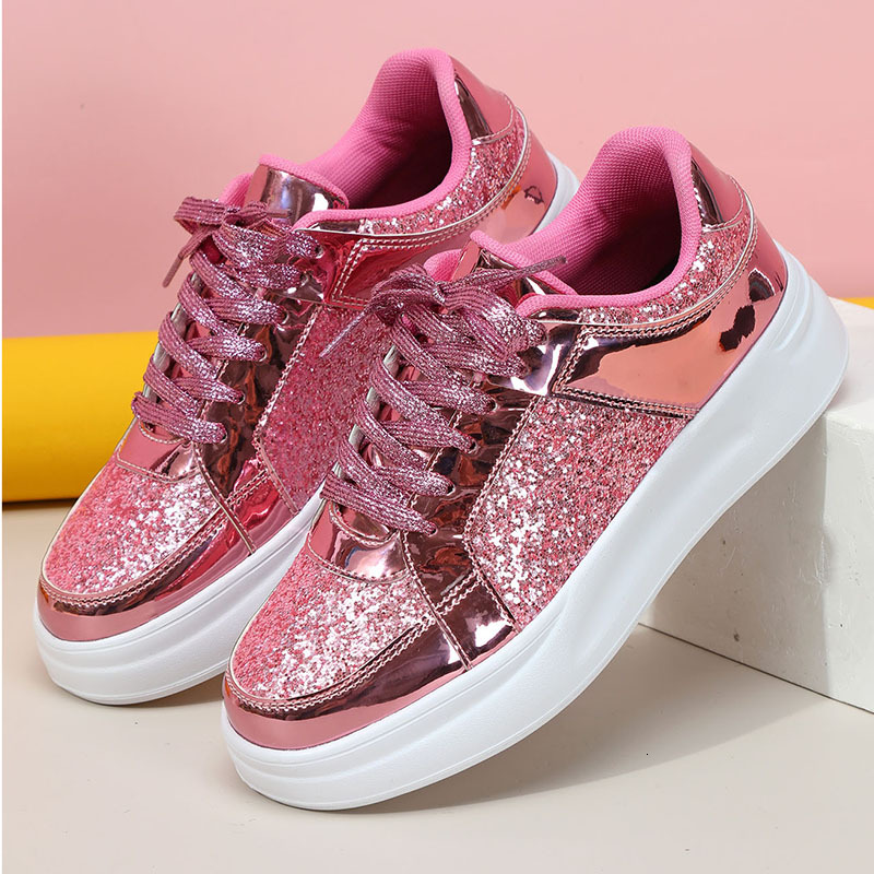 Top Quality Sneakers Skate Women Bg Loafers Platform Shiny Women's Casual Vulcanize Shoes Sequined Size 35-44