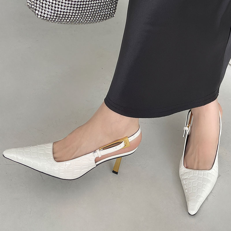 Metal Fashion Footwear Super High Women New Pumps Pointed Toe Female Buckle Strap Ladies Heels Sandals Shoes Big Size 5ada