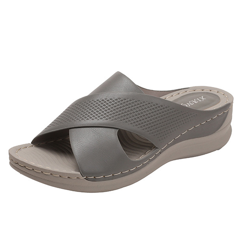 Summer Women Wedge Sandals Premium Orthopedic Open Toe Slippers Casual Low Heels Sandalias Female's Platform Lightweight Shoes