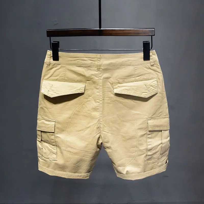 Korean Washed Luxury Mens Slim Jeans Designer Denim Short Pants for Summer Boyfriend Stretch Straight White Cargo Cotton ShortsX240914