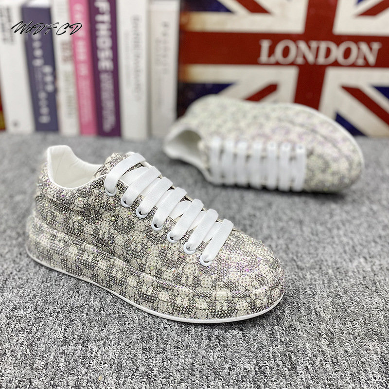=Casual Sneakers Designer Punk Board Fashion Leather Cowhide Upper Height Increased Flat Platform Shoes
