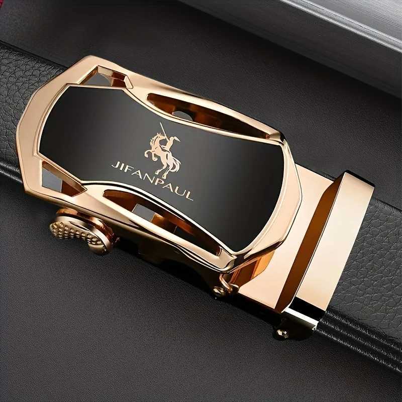 JIFANAUL Mens Famous Brand Belt High Quality Leather Luxury Belt Metal Automatic Buckle Belt Business Leisure Fashion BeltX240914