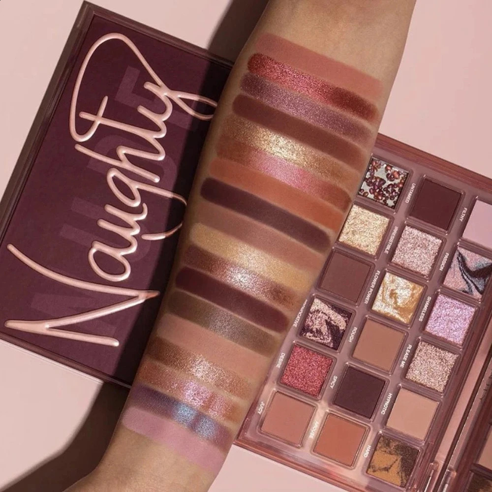 Huda Naughty Nudes Palette 18 Color Shimmer Matte Metallic Long Lasting Waterproof Pigment Makeup Eyeshadow Palette 240909