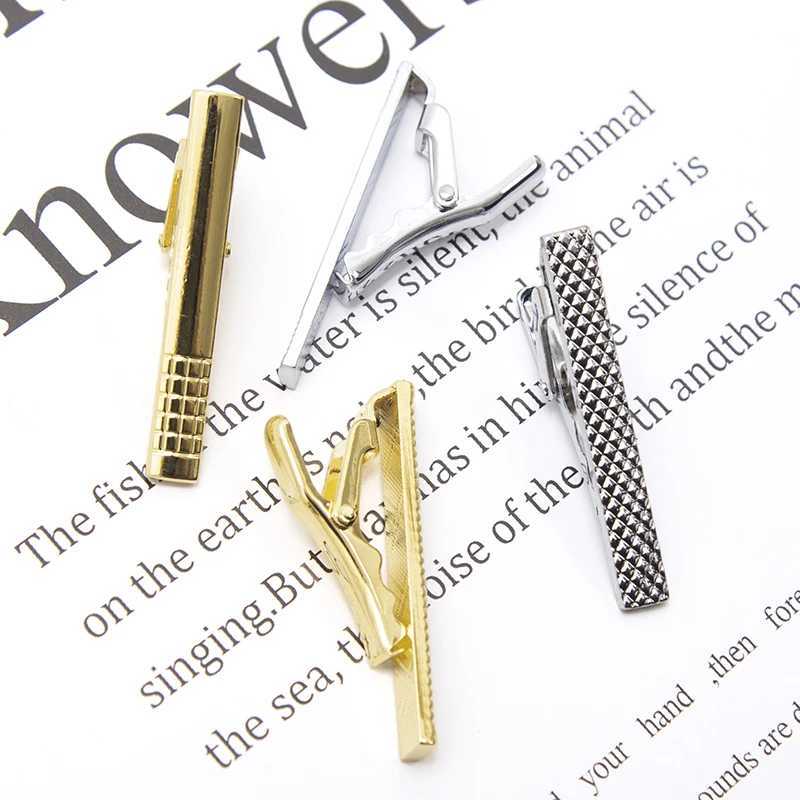 New Tie Clips for Men Classic Stainless Steel Tie Clip Bar Brooch Clasp Chic Fashion Gold Color Slim Collar Useful Neck Tie PinX240914