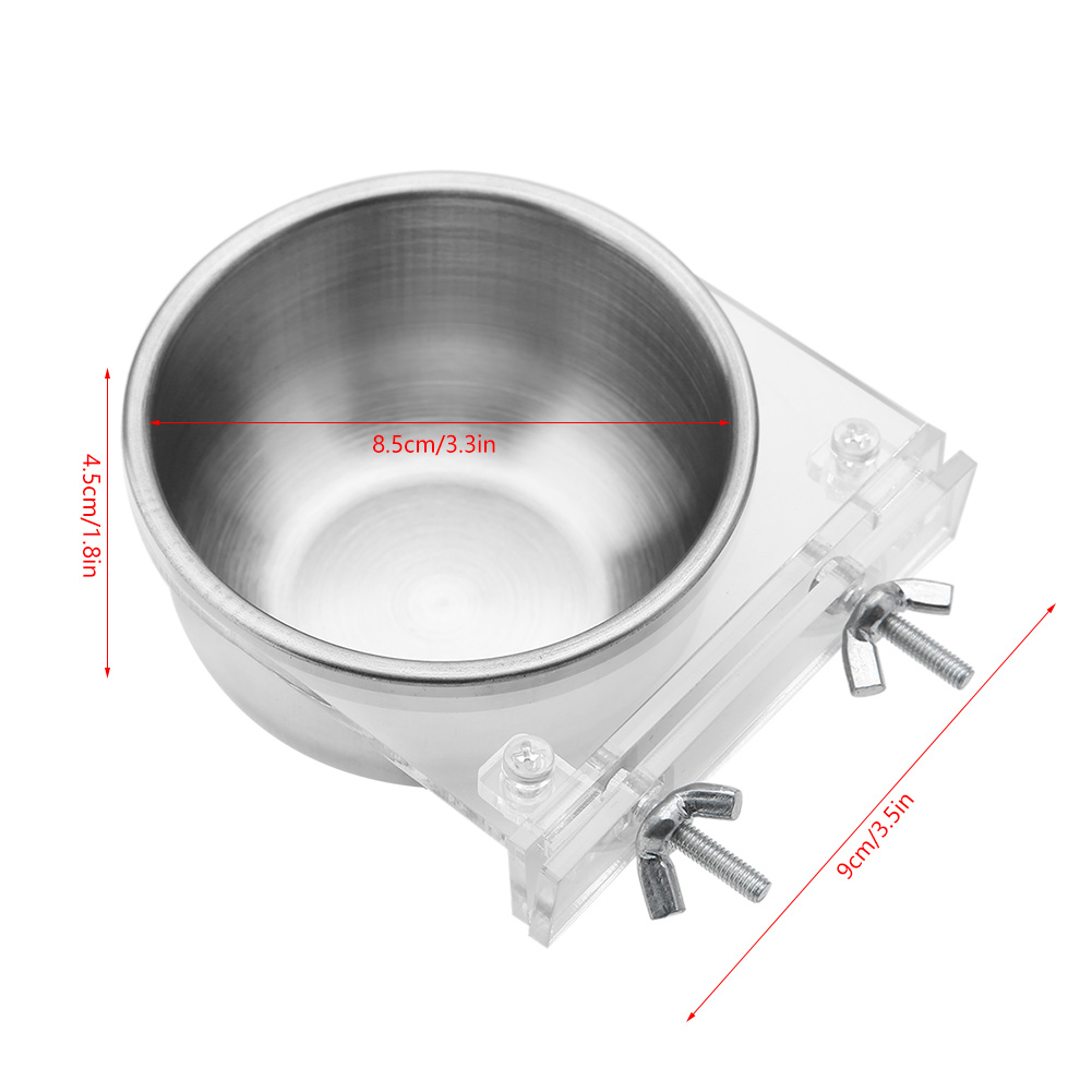 Bird Cage Food Water Feeder Bowl Rack Parrot Parakeet Cage Accessories