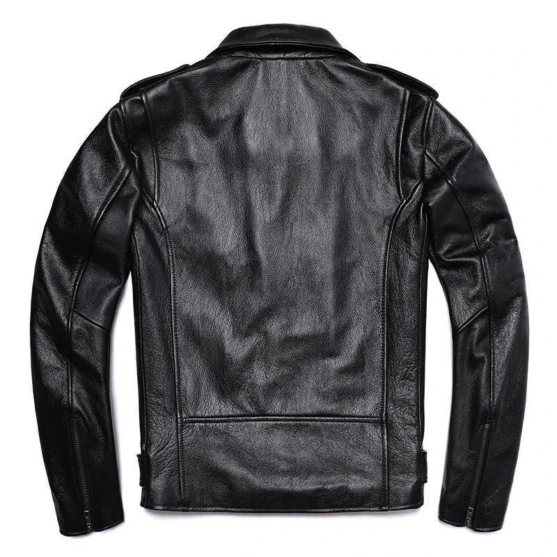 Classical Motorcycle Jackets Men Leather Jacket 100% Natural Cowhide Thick Moto Jacket Winter Biker Clothes Slim Coats M192X240913