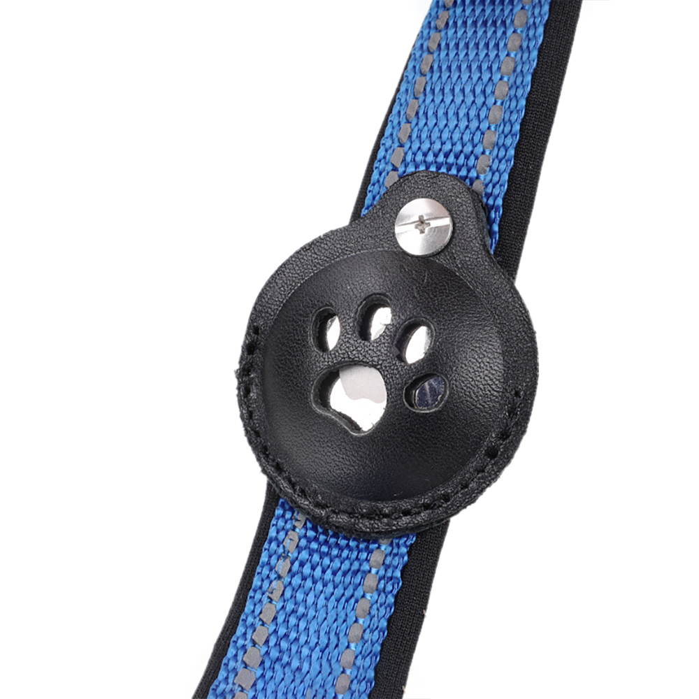 Reflective AirTag Dog Collar,Padded Dog Collars,Adjustable Heavy Duty Dog Collars with AirTag Holder Case for Small Large Dogs
