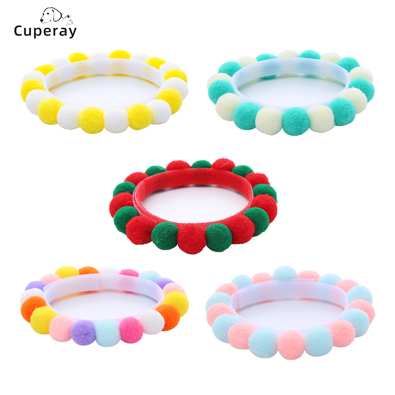 Macaron Colorful Pet Collar, Self Adhesive Cute Cat Collar with 5cm Extension Chain for Birthday Party and Christmas Accessories
