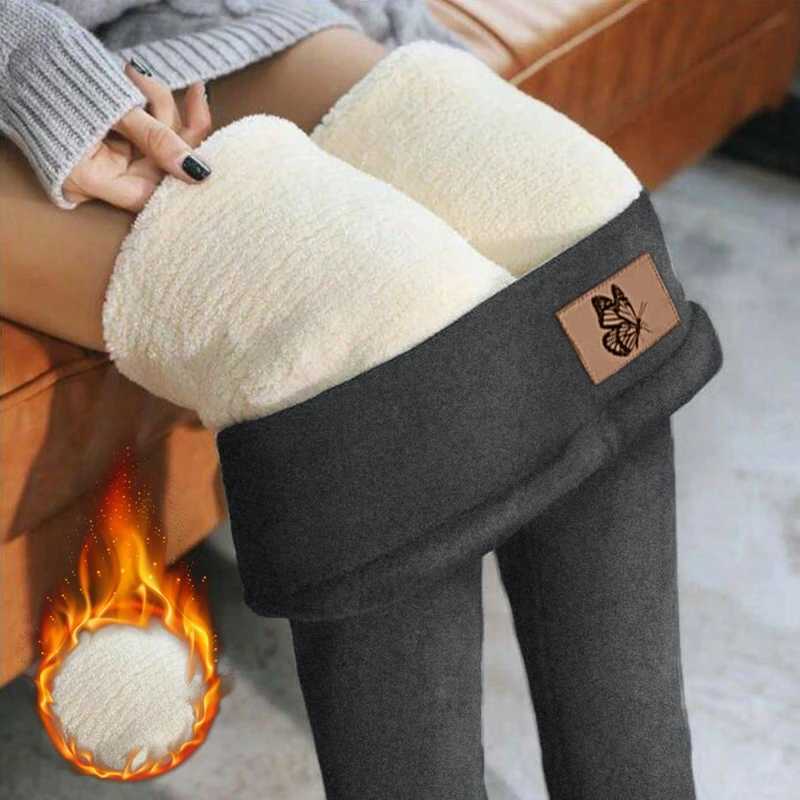 Winter Pants Women Velvet Fleece Lined Leggings Slim High Waist Skinny Tights Thermal Pants Warm Legging 2024 Winter ClothesX240914