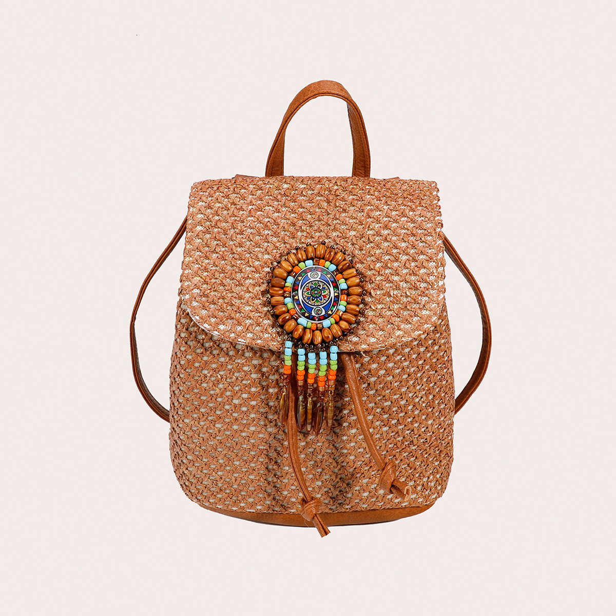 Grass 2024 new high-end water bucket bag niche design woven backpack