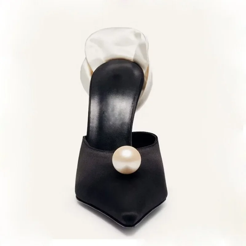 White wer/Pearl/Rhie Women's Slippers 2024 New Pointed Thin Wedding Banquet Sexy High Heels Size 34-45 834b 675