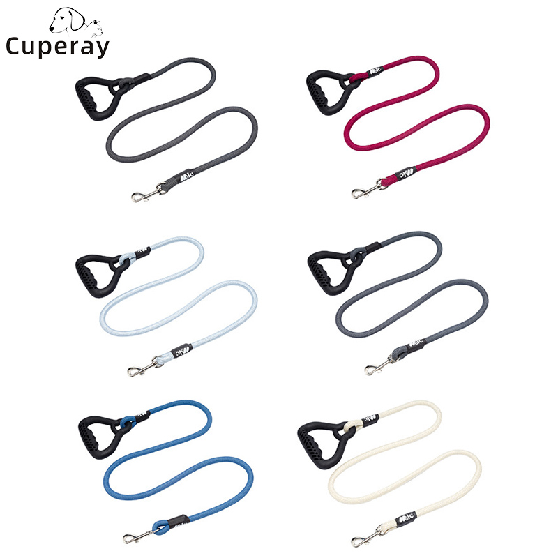 Nylon Medium and Large Dog Leash P Chain Rubber Handle Traction Belt Explosion-proof Punch Walking Dog Leash Pet Accessories
