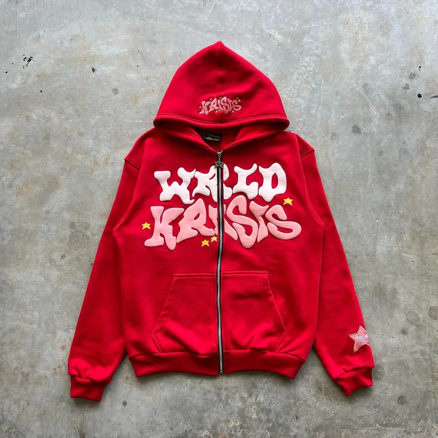 Y2K Streetwear Zip Hoodie Y2K Sweatshirt Hip Hop Letter Graphic Print Oversized Hoodie Harajuku Gothic Jacket Coats Clothes 241105