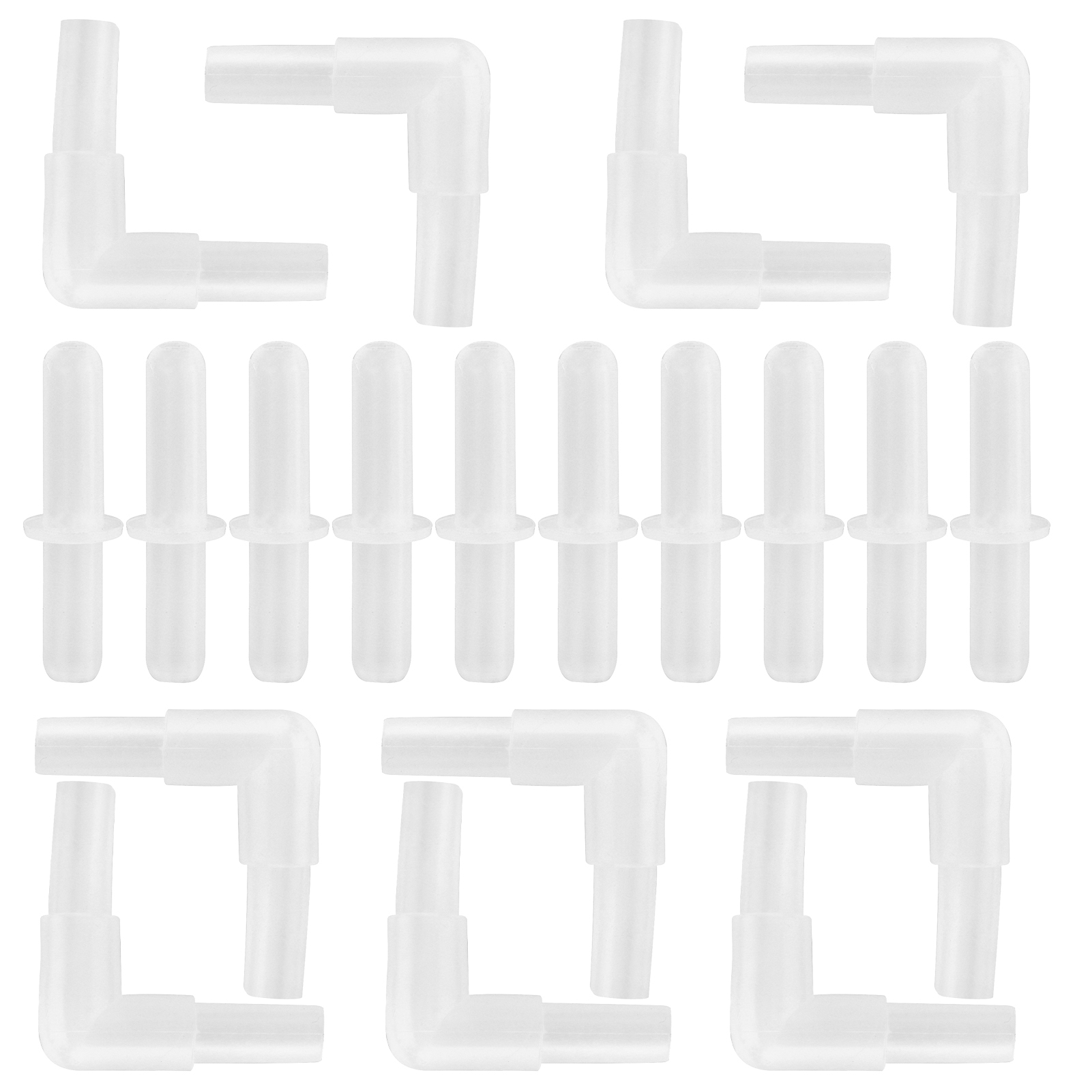 Aquarium Air Valve Connector, Plastic Inner Tube, 10 Right Angle Elbows, 10 Straight Passes