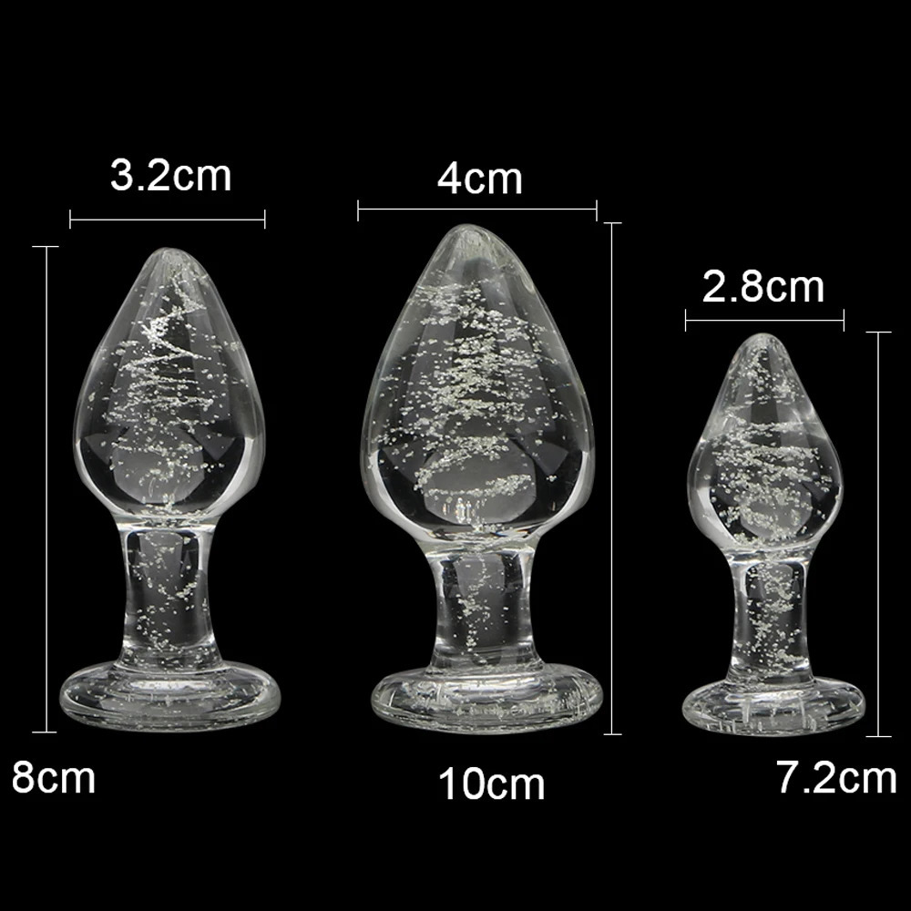 IKOKY Luminous Glass Butt Plug Anal Plug Toys for Adults Erotic Toys Crystal Jewelry Anal Beads Sex Shop No Vibration 250108