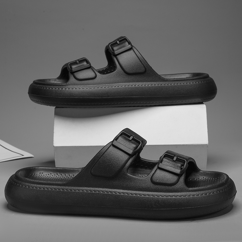 Summer Men Slippers Fashion Buckle Outdoor Beach Sandals Thick Soft Sole Indoor Slides Men Casual Shoes Flip-flops Slippers