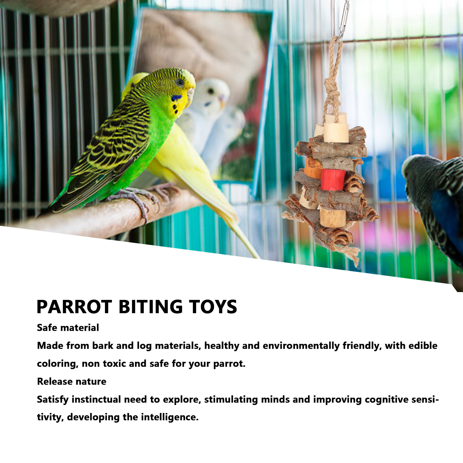 Parrot Chewing Toys Bite Resistant Hanging Toys Colorful Chew Toys For Medium Small Birds Cockatiel Budgerigar