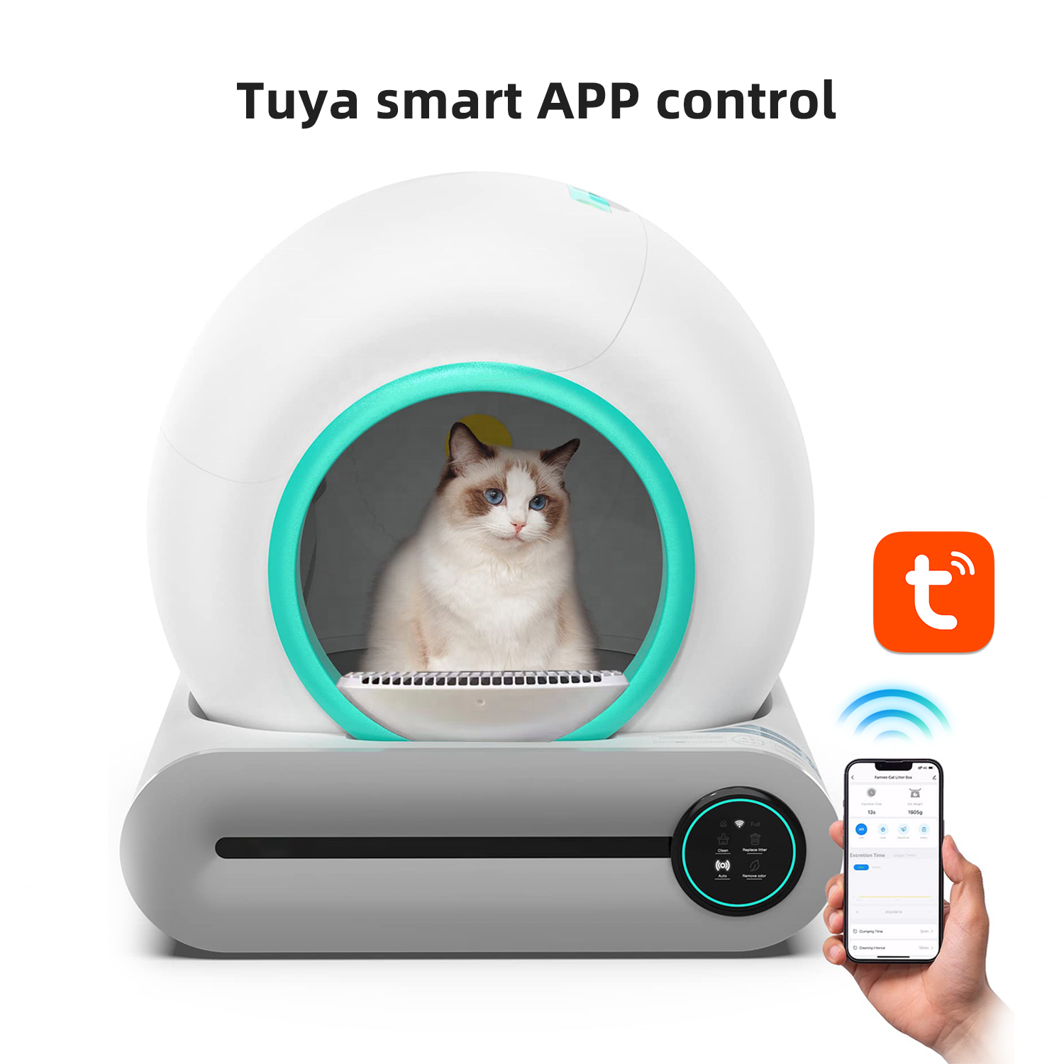 Golden supplier plastic automatic electronic cat litter box large with app control