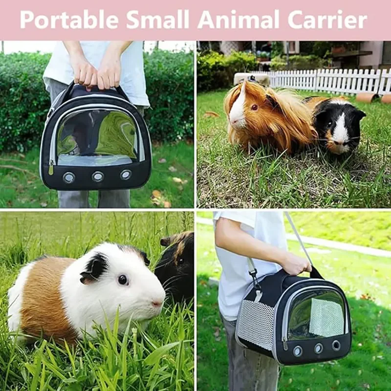 Portable Small Animal Carrier Bag Guinea Pig Carrier Cage Pet Carrier for Hamster Hedgehog Parrots Rat and Other Small Animals