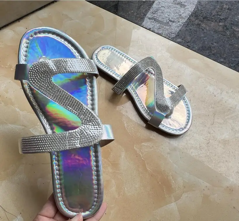 Women Summer Flat Bg Slippers Transparent Soft Jelly Shoes Female Flip ps New Sandals Outdoor Beach Ladies Slides Plus Size 3711