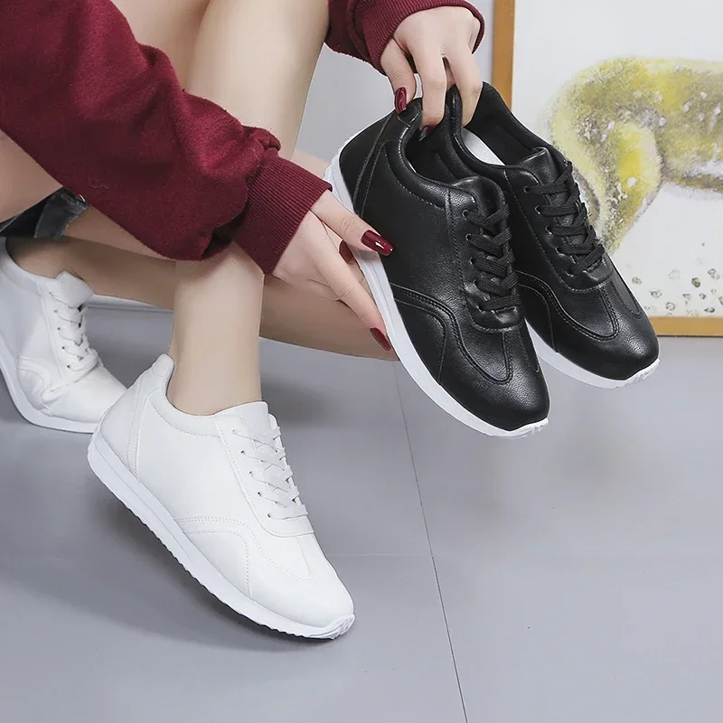 White Leather Sports Vulcanized Comfortable Spring Sneakers Casual Shoes Fashion School Tennis 9ef5