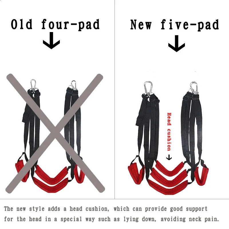 Upgraded Sex Swing Sex Furniture Fetish Bandage Adult game Soft Seat And Leg Pad Hanging Erotic Swing Sex Toys for Couples Flirt 240904
