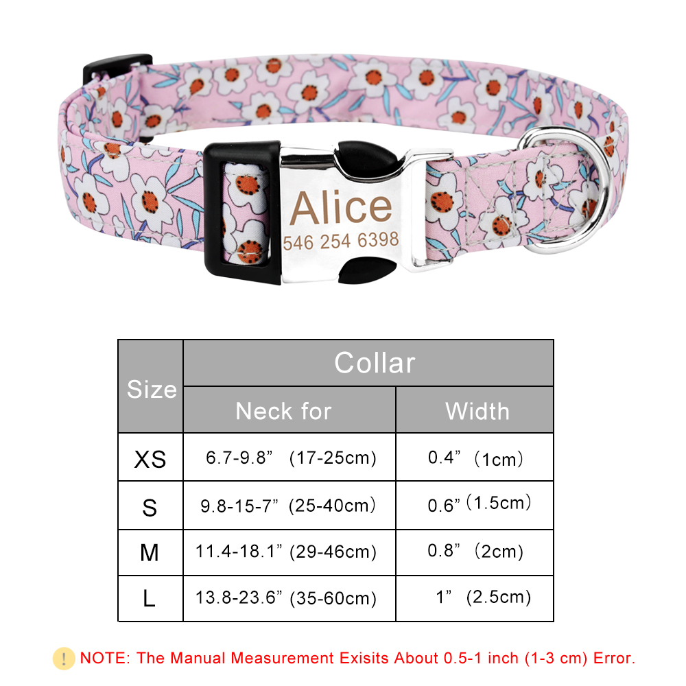 Custom Pet Dog Collar Personalized Printed Collar Dog ID Tag Collars Engraved for Small Medium Large Dogs Dogs Pets Accessories