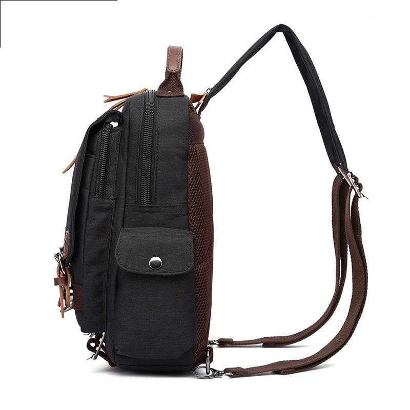 Straight college wind water splash proof Oxford cloth backpack messenger chest bag men women 240915