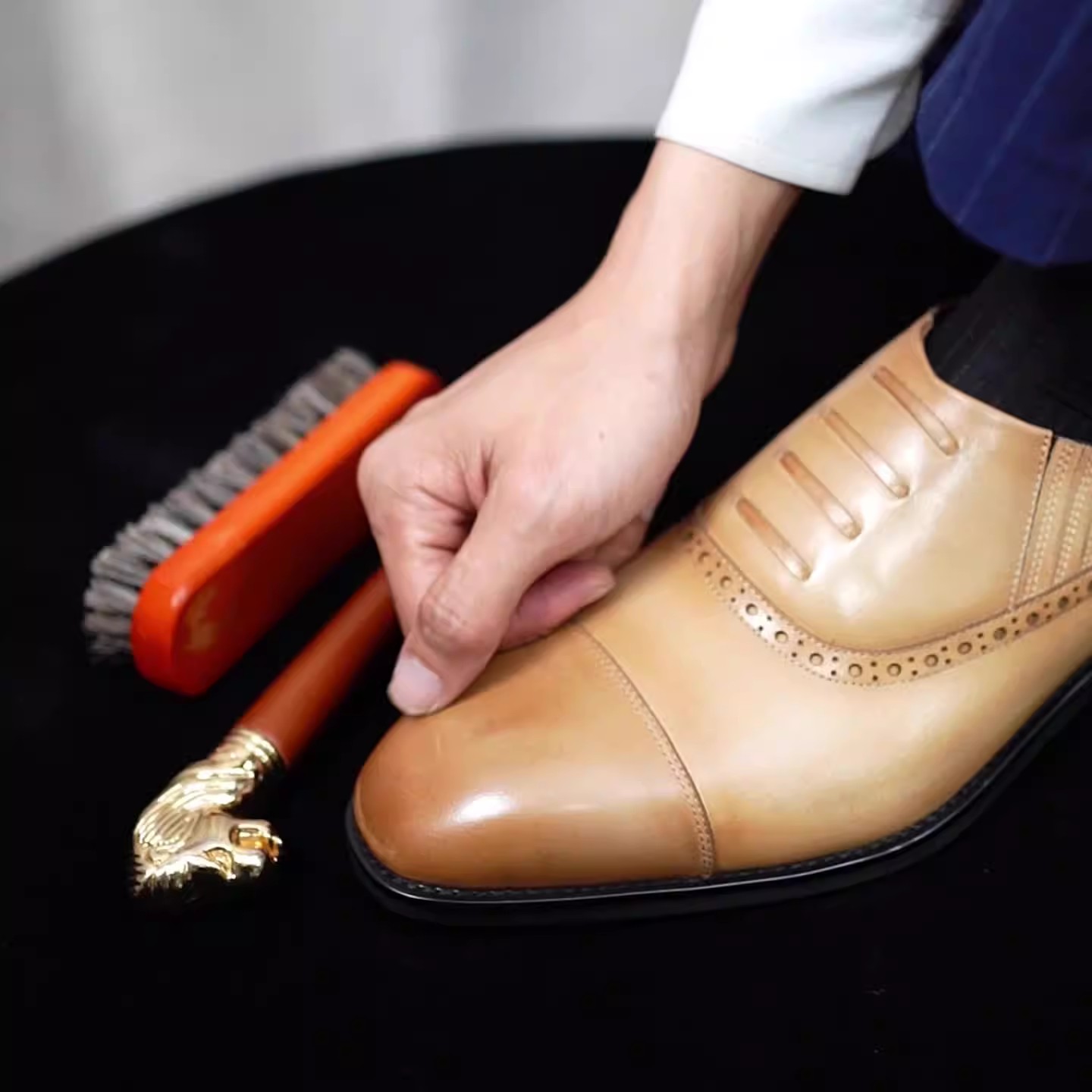 Men's Genuine Leather Formal Oxfords Handmade Wedding Shoes 4