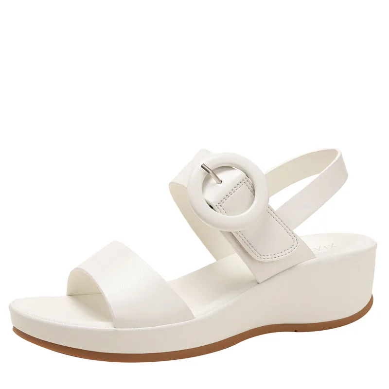 Retro Woman Shoes 2024 Summer Med Beige Heeled Sandals Espadrilles Platform Original Comfort Medium Black Girls Clogs High New