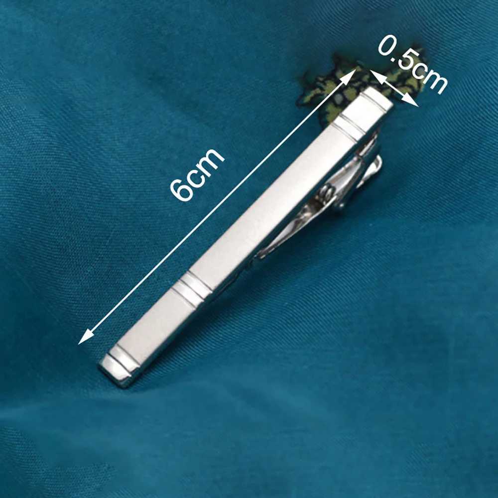 Classic Necktie Clip For Business Men Silver Color Crystal Decor Tie Pin All Match Short Tie Clips Fashion Wedding OrnamentsX240914